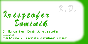 krisztofer dominik business card